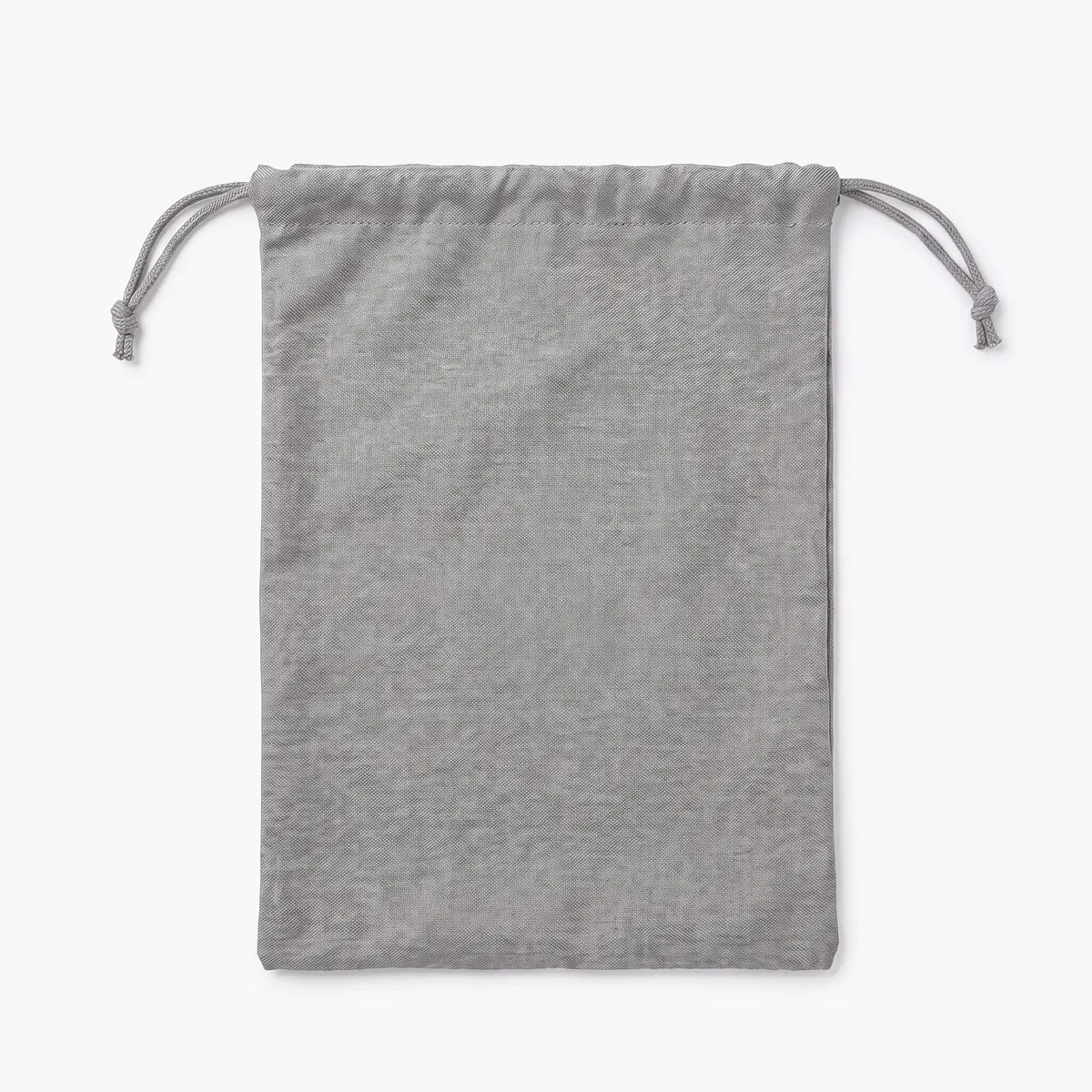 Heather gray cinch sack shown blank, then with a red DUNMERRY GOLF print. The mark is a fictional sample.