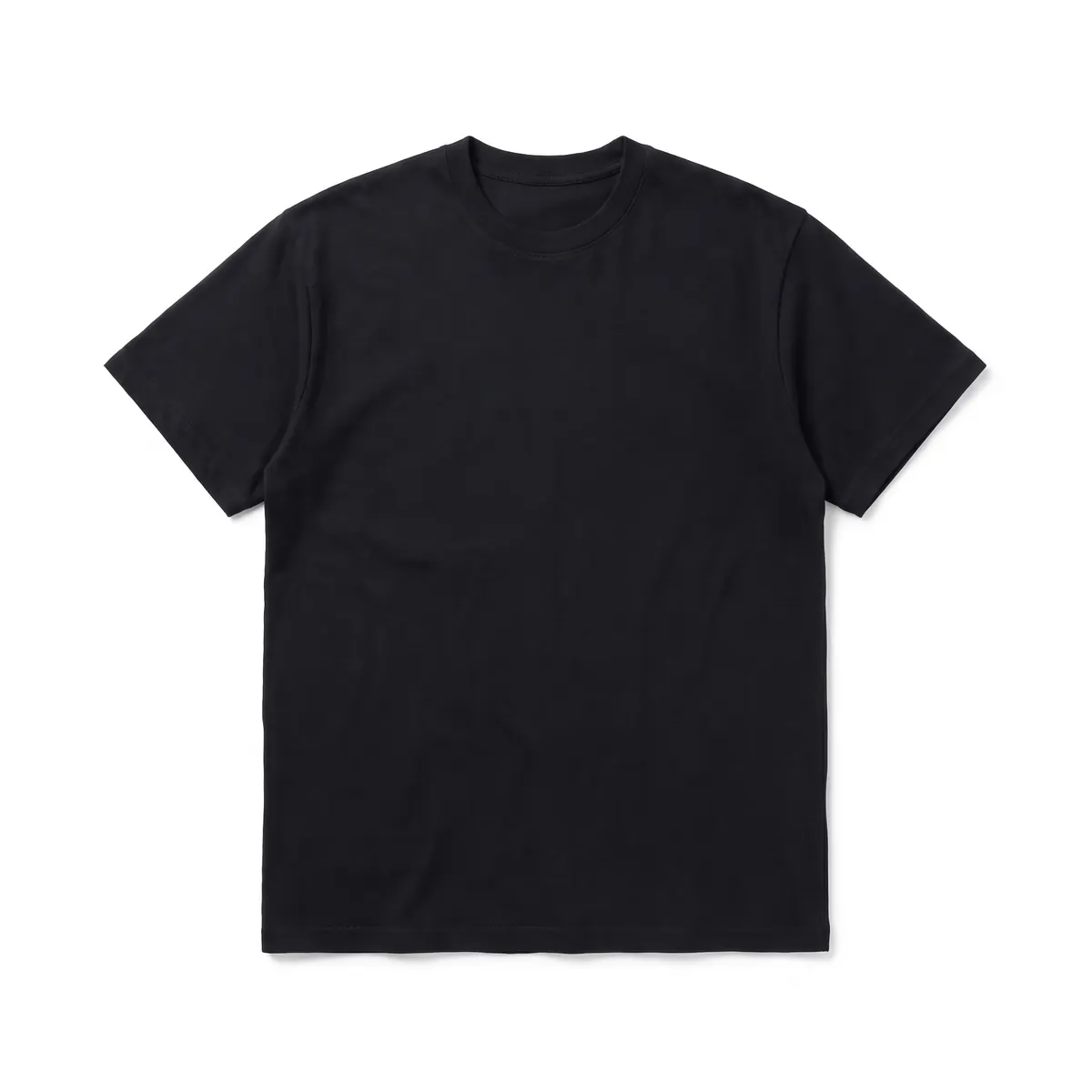 Black garment-dyed tee shown blank, then with a full-color KILNSIDE sunset print. The mark is a fictional sample.