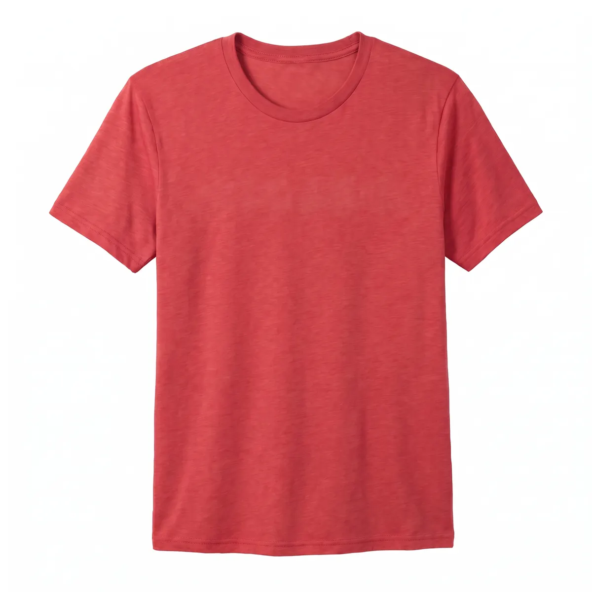 Heather red tri-blend tee shown blank, then with a white TALLOWAY 5K wave print. The mark is a fictional sample.